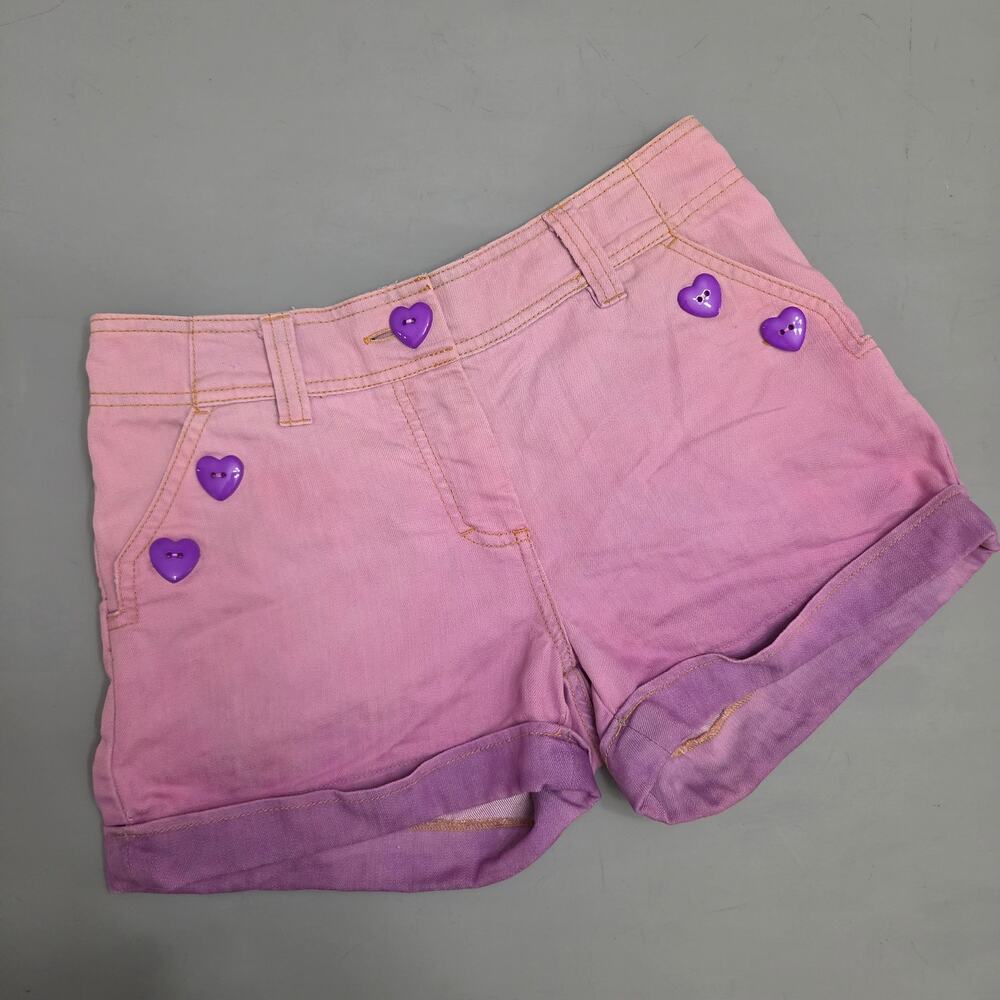 H&M Upcycled Short Womens 4 Pink Purple Ombre Denim Casual Summer Whimsical